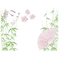 Mank Tischset Airlaid Asia, 40 x 30 cm, 100 Stück - Platzdeckchen Platzset stoffähnlich Kirschblüten