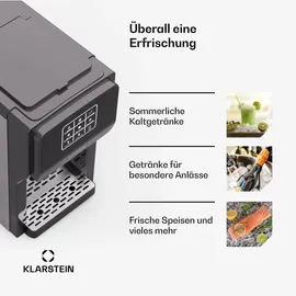 Klarstein ArcticBlend 3in1 Eiswürfelmaschine – 20 kg/24 h, Kugeleis & Crushed Ice, Wasserspender, 6-Liter-Wassertank, Edelstahl, Eiswürfelberei... | Schwarz
