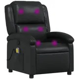 vidaXL Massagesessel, Sessel Verstellbare Rückenlehne, Fernsehsessel Relaxsessel mit Vibrationsfunktion, Liegesessel Polstersessel Ruhesessel, Schwarz Kunstleder