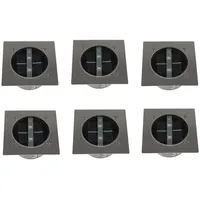 RANEX Solar LED Bodeneinbaustrahler 6er Set Edelstahl 10x10 cm IP67 grau/silber