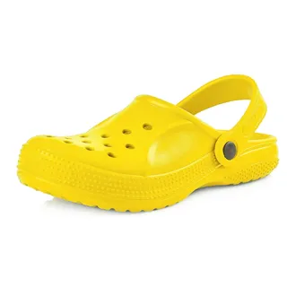 Ladeheid Kinder Mädchen Jungen leichte Gartenclogs Gartenschuhe KL055 (Gelb, 27 EU) - Gelb