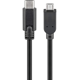 goobay 67895 Sync & Charge Super Speed USB-C auf Micro-B 2.0 Ladekabel, 0,2m