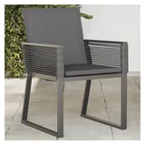 vidaXL Gartenstühle mit Kissen 4 Stk. Schwarz Poly Rattan