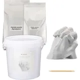 Navaris 3D Abformset Gips Familie Hände Handabdruck Fußabdruck weiß