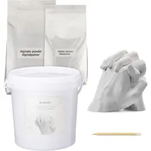 Navaris 3D Abformset Gips Familie Hände Handabdruck Fußabdruck weiß