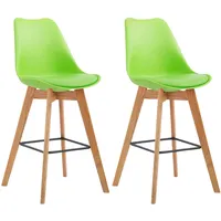 CLP 2er Set Barhocker Metz Kunststoff natura/grün