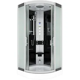 AcquaVapore D46-03M1 Komplettdusche mit Schiebetür 80 x 80 cm schwarz Sicherheitsglas