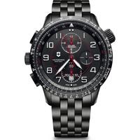 Victorinox Herren-Uhr AirBoss Mach 9 Black Edition, Herren-Armbanduhr, mechanisch, Gehäuse-Ø 45 mm, Armband 22 mm, 199 g, Schwarz