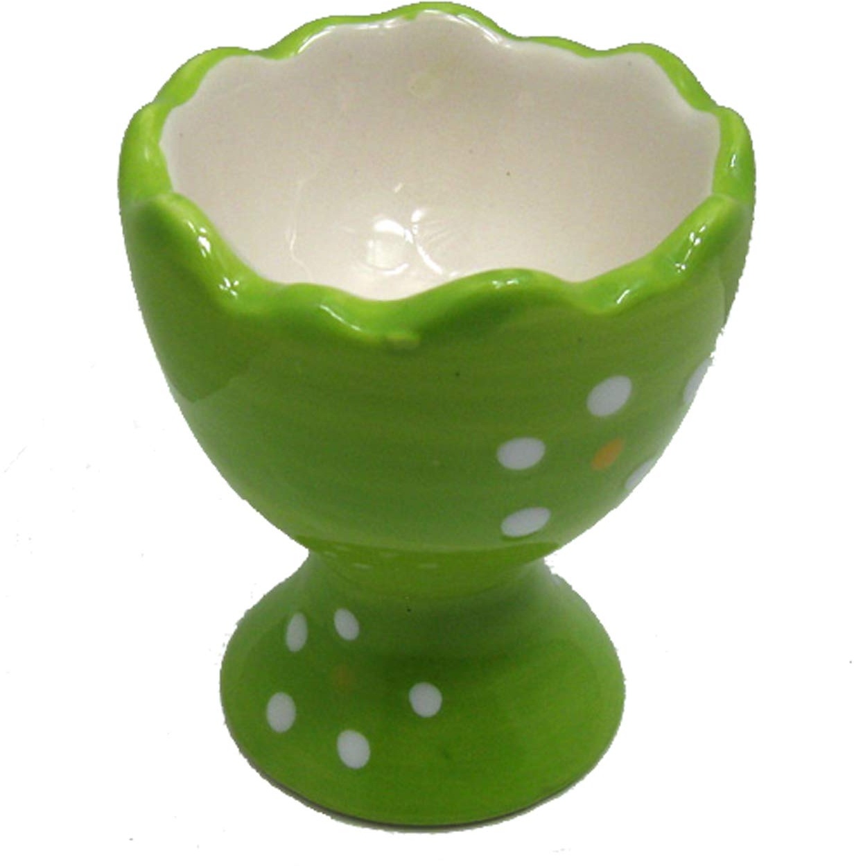 Land-Haus-Shop Eierbecher aus Keramik in grün, Oster Ei Eier Becher (1 Stück), für Küche, Ostern, Deko (LHS)
