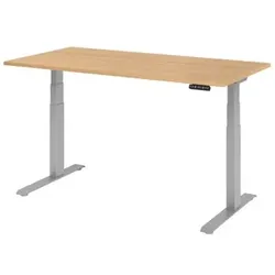 Schreibtisch höhenverstellbar 1600x800x700 Platte Eiche