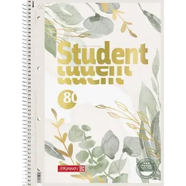 Brunnen 106792723 Collegeblock Premium Student „Bloom“, A4, Lineatur 27, 80 Blatt