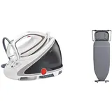 Tefal Dampfbügelstation Pro Express Ultimate GV9567 | 7,7 Bar | 155 g/Min. Kontinuierlicher Dampf & Laurastar Bügelbrett Plusboard, 42cm x 125cm, 100% Baumwolle, 9Kg, Bequeme Lagerung, Gris