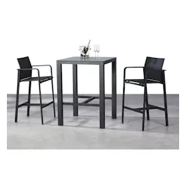 BEST Freizeitmöbel Rhodos Bartisch 80 x 80 x 109,5 cm anthrazit