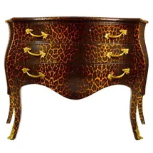 Casa Padrino Barock Kommode in Leopard mit 3 Schubladen