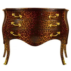 Casa Padrino Barock Kommode in Leopard mit 3 Schubladen