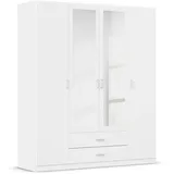 Rauch Kleiderschrank RAUCH "Schrank Garderobe Wäscheschrank GAMMA in 3 Breiten", weiß (alpinweiß), B:181cm H:210cm T:54cm, Holzwerkstoff, Schränke, Kleiderschrank, viel Stauraum mit 6 Schubladen, mit Spiegel TOPSELLER MADE IN GERMANY, Topseller