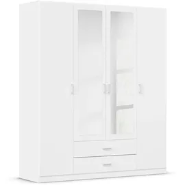 Rauch Kleiderschrank RAUCH "Schrank Garderobe Wäscheschrank GAMMA in 3 Breiten", weiß (alpinweiß), B:181cm H:210cm T:54cm, Holzwerkstoff, Schränke, Kleiderschrank, viel Stauraum mit 6 Schubladen, mit Spiegel TOPSELLER MADE IN GERMANY, Topseller