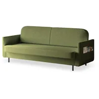 e-meubles Möblo Schlafsofa Grün, Holzwerkstoff, 3-Sitzer, 221x87x84 cm, Wohnzimmer Sofas - Couches, Schlafsofas