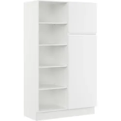 Mehrzweckschrank-Set IMPULS KÜCHEN "Warschau", weiß mit beton, optik natur, B:120cm H:206,2cm T:60cm, Holzwerkstoff, Pulverlack, Kastenmöbel-Sets, Vielfältige Varianten verfügbar; kombinierbar mit anderen Artikeln