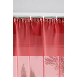 Gardinenbox 2er-Pack Gardinen Transparent Vorhang Set Wohnzimmer Voile Schlaufenschal mit Bleibandabschluß HxB 245x140 cm Rot,