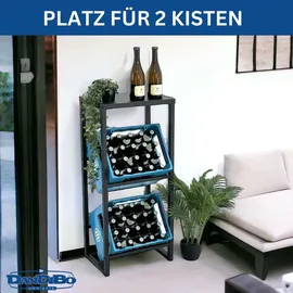 DanDiBo Ambiente Getränkekistenregal 2 Kisten mit Ablage 100 x 0 x 0 cm Schwarz