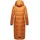 Navahoo Damen, Wintermantel Warmer Steppmantel extralang mit Kapuze Waffelchen Rusty Cinnamon Gr. M - M