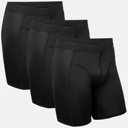 SPORT BOXERSHORTS EXTRA LANG - 3-Pack - Schwarz - M
