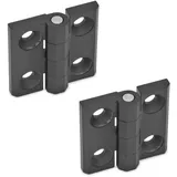 Ganter Normelemente GN 237-ZD-30-30-A-SW Scharniere Zink-Druckguss 2 Stück Schwarz strukturmatt