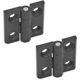 Ganter Normelemente GN 237-ZD-30-30-A-SW Scharniere Zink-Druckguss 2 Stück Schwarz strukturmatt