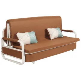 Mendler Schlafsofa HWC-M83, Schlafcouch Couch Sofa, Schlaffunktion Bettkasten Liegefläche, 190x185cm ~ Stoff/Textil braun