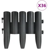 vidaXL Rasenkanten 36 Stk. Anthrazit 10 M Pp Vidaxl