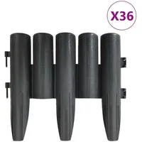 vidaXL Rasenkanten 36 Stk. Anthrazit 10 M Pp Vidaxl