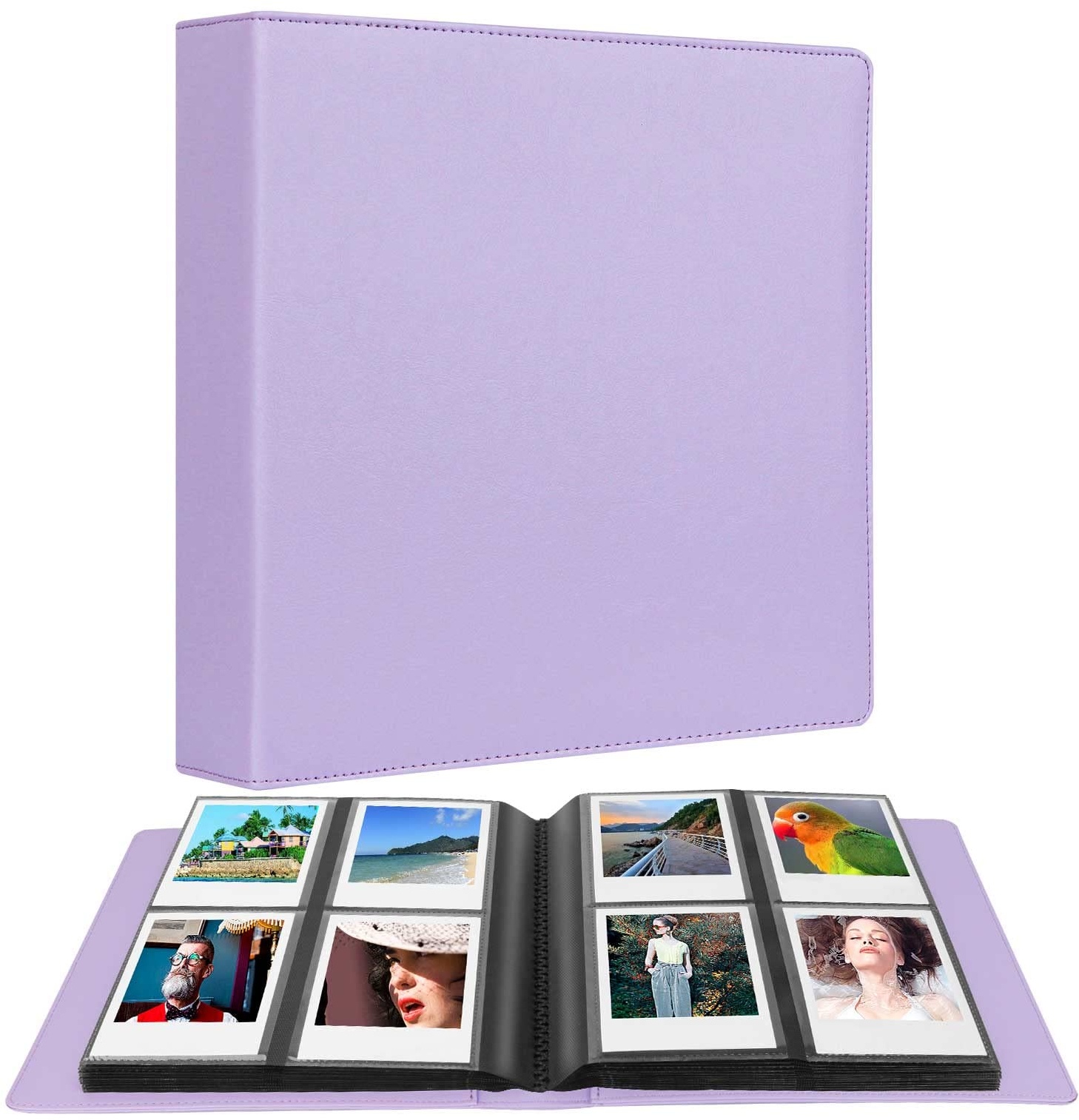 192 Taschen Fotoalbum für Fujifilm Instax Wide 300, Polaroid OneStep/Polaroid POP/Polaroid Originals 600/Polaroid SX70 Kamera 3.5x4.5 Zoll Foto, i-Type Film Album (Violett)