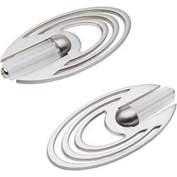 Gardinenstangen-Endstück Endstück, Endknopf Saturn für 12 mm Stangen, Liedeco, Gardinenstangen, (2-St), Endstück, Endknopf silberfarben