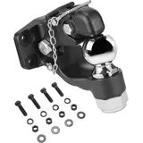 Vevor Bolzenhaken, 13605 kg, Anhängerkupplungs-Empfängerhaken-Kombination 2-5/16-Zoll-Kugelkopf, passend für 6,35-7,62cm große Lünettenringe mit Montagesatz, schwarze Pulverbeschichtung