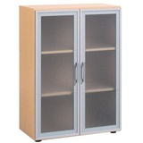 geramöbel Aktenschrank Flex, S-383802-GTB buche, Acrylglas satiniert 2 Fachböden 80,0 x 42,0 x 110,4 cm