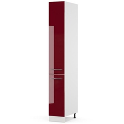 Vicco Hochschrank Apothekerschrank 30 cm Fame-Line Weiß Bordeaux-Rot Hochglanz rot|weiß 30 cm x 206,8 cm x 58 cm