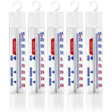 Lantelme Kühlschrankthermometer Analog mit Haken Gefrierschrankthermometer Kühlschrank Thermometer, 5-tlg., Made in Germany, Stückzahl Wählbar, mit Haken zum aufhängen, + - 40°C weiß