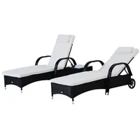 Outsunny Gartenliege 200 x 73 x 103 cm Schwarz