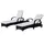 Outsunny Gartenliege 200 x 73 x 103 cm Schwarz