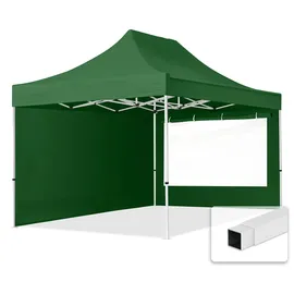 TOOLPORT Faltpavillon Economy 3 x 4,5 m inkl. 2 Seitenteile dunkelgrün 59046