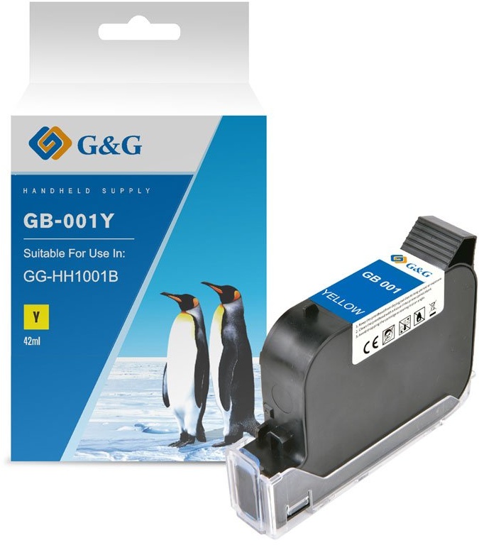 G&G Handheld Druckerpatrone GB-001Y Gelb permanent/ wasserfest