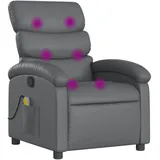 vidaXL Massagesessel mit verstellbarer Rückenlehne Kunstleder 92 x 99,5 x 0 cm Grau