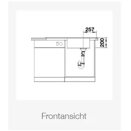 Blanco FARON XL 6 S schwarz rechts Einbau Granit Handbetätigung 1000 x 500 mm