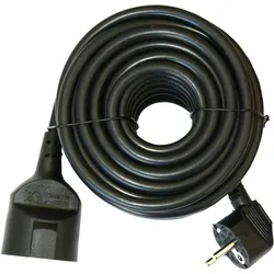 Silver Electronics Elektrisches Verlängerungskabel 5 Meter, Schwarz, Kindersicher, Max. Leistung 3.500W, 250V, 3 Drähte 1,5mm2, Geerdet