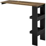[en.casa] Bartisch Bromölla 120x45x106 cm) Schwarz/Eiche dunkel