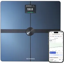 Withings Body Smart — WLAN Digitale Personenwaage / Körperfettwaage für erweiterte Körperzusammensetzung inkl. Muskelmasse, Wasseranteil, Knochendichte