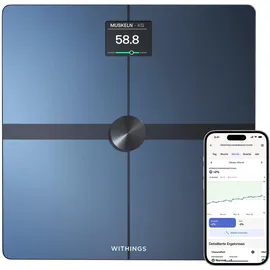 Withings Body Smart — WLAN Digitale Personenwaage / Körperfettwaage für erweiterte Körperzusammensetzung inkl. Muskelmasse, Wasseranteil, Knochendichte