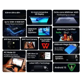 Blackview Tab 60 10,1" 4 GB RAM 128 GB Wi-Fi Blau
