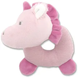 Lorelli Baby Rassel Tiere, Greifling aus Plüsch, leuchtende Farben, ab Geburt pink